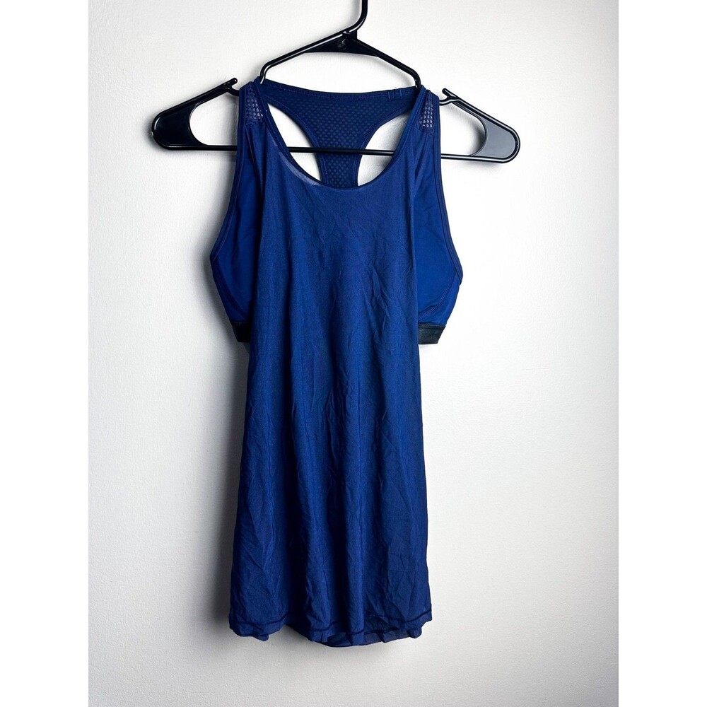 Lululemon Fit Physique Tank Hero Blue 4 Womens Athletic Open Back Tank Top